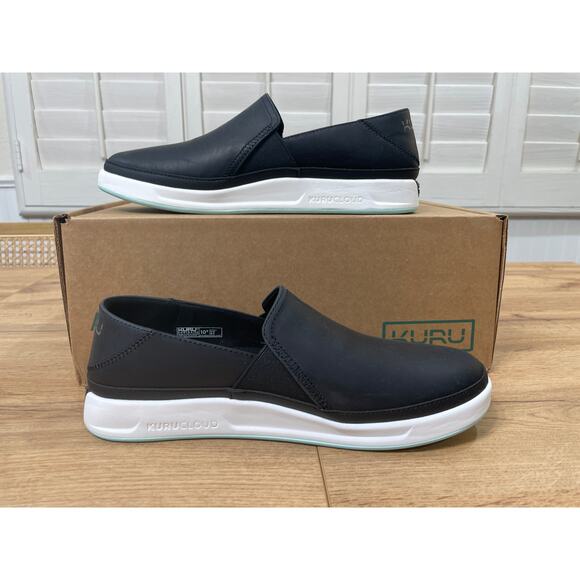 Kuru Women's Cloud Slip-On Comfort Shoes Black Leather Size 10.5 US 42 EU NWOB - Picture 7 of 11